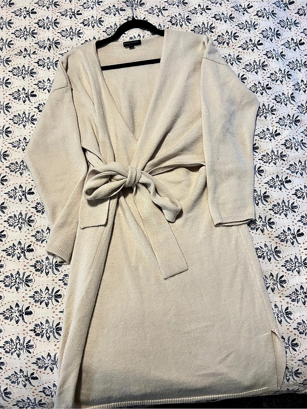Banana Republic Soft Luxe Knit Wrap Midi Dress Cream